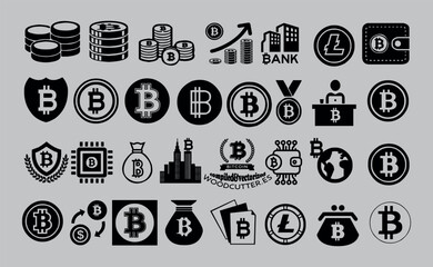 Bitcoin icons set