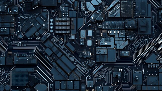 blue circuit board,computerscpu,AI generated