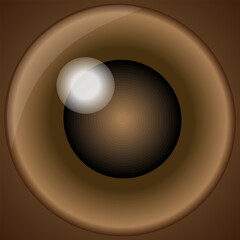 Abstract round form  with light effect on brown background. Vector illustration.
