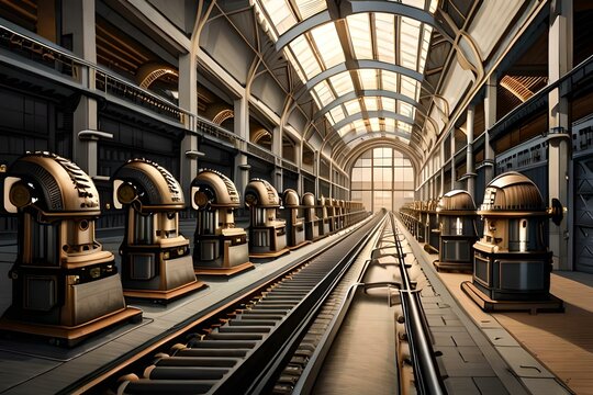 station at night Generated AI