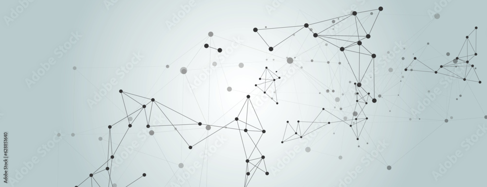 Aufkleber Vector connect lines and dots. Banner template for technology. Modern network background