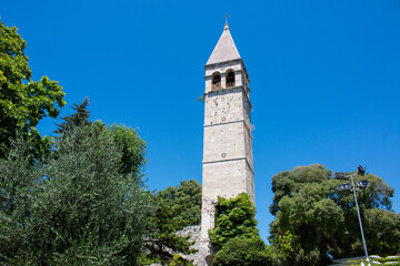 Obraz premium The bell tower and the Chapel of Holy Arnir in Split (Zvonik i kapelica sv. Arnir) in the state of Split-Dalmatien Croatia