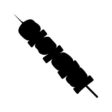 kebab meat black white fry icon element