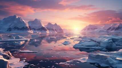 ice in the antarctica, iceberg in the ocean.generative ai
