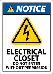 Notice Sign Electrical Closet - Do Not Enter Without Permission