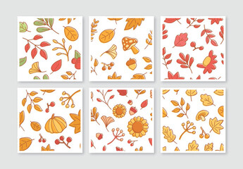 Rustic Autumn Fall Patterns Set