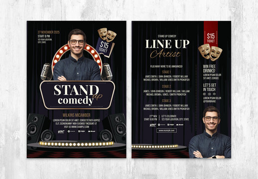 Stand Up Comedy Open Mic Night Flyer Layout