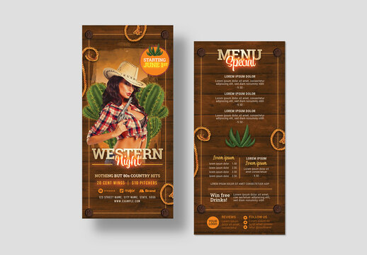 Country & Western DL Card Flyer Layout