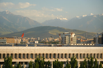 Bishkek city view to mountains. Kyrgystan. High quality photo