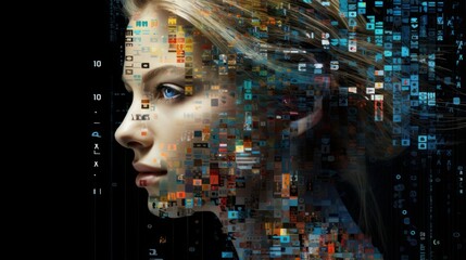 Naklejka na ściany i meble artificial intelligence woman