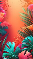 Vibrant Summer Themed 3D Abstract Background