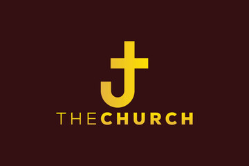 Obraz premium Trendy and Professional letter J church sign Christian and peaceful vector logo