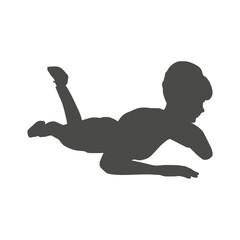 Lying woman. Sport girl illustration. Young woman silhouette