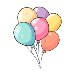 Obraz na płótnie Canvas Cute balloons pastel colors illustration