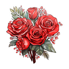 Beautiful red rose illustration