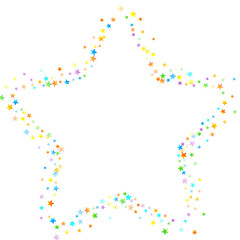 Rainbow Festive Confetti. Carnival Star Falling.