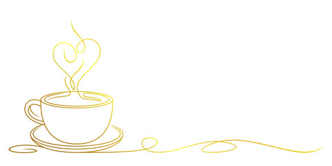 cup of coffee, line art style vector eps 10