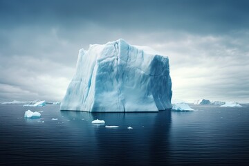 Iceberg hidden danger and global warming concept. Generative AI
