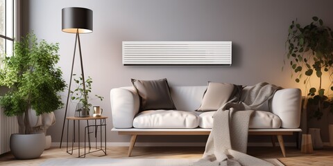 Modern electric infrared heater in the living room