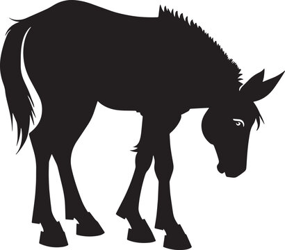 Monochrome donkey, exuding stubborn charm; elegantly captured in a classic style