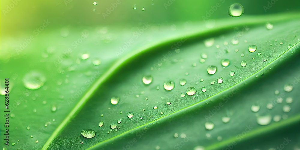 Poster green leaf background close up view. nature foliage abstract of leave texture for showing concept of