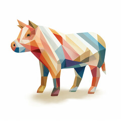 Farm pig cow sheep bull ram geometric stylization