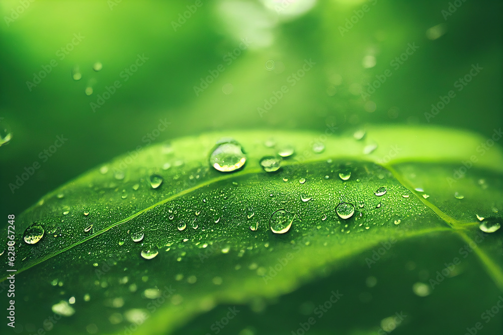 Aufkleber green leaf background close up view. nature foliage abstract of leave texture for showing concept of