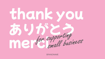 A word Thank you in different languages. Design of Thank you for support business printable card. Vector concept for card, banner, poster, graphic template.