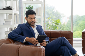 asian business man working at home