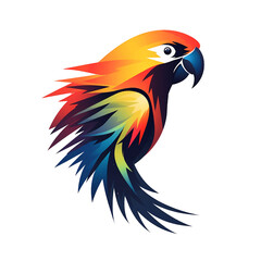 Paradise Bird Colored Parrot hummingbird canary Stylization Geometric Tattoo Logo Print
