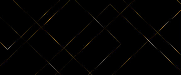 Black and gold background set with abstract golden lines decoration, vector illustration of geometric background for presentation design with realistic line wave geometric shape background.