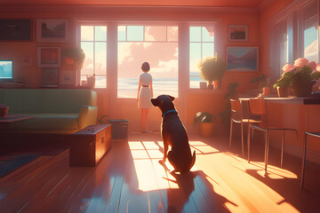 The dog's happiest moment. Generative AI.