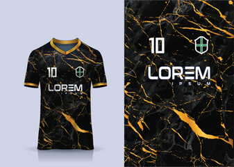 Fabric textile design for Sport t-shirt, Soccer jersey mockup for football club. uniform front view © Ayesha Design