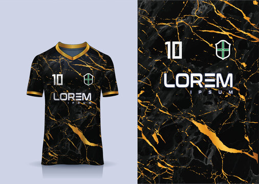 Fabric textile design for Sport t-shirt, Soccer jersey mockup for football club. uniform front view