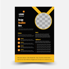 Corporate business flyer template design set with black. new digital marketing flyer set. 

