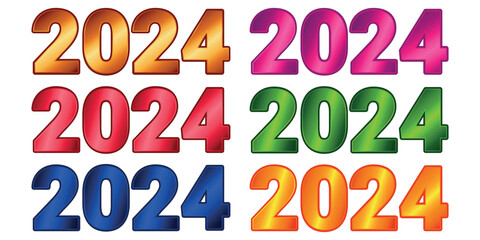 2024 number collection ful modern colorful 3d