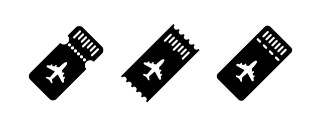 Airline ticket icon over transparent background illustration - obrazy, fototapety, plakaty