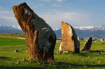 Prehistoric megalithes of Karahunj, (Zorats Karer).  Archaeological site near the town of Sisian in the Syunik Province of Armenia. Also called "Armenian Stonehenge".