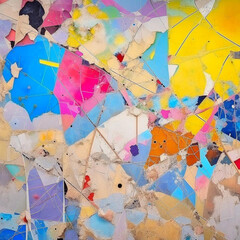 Abstract background, cracks on the wall. Generated by AI.