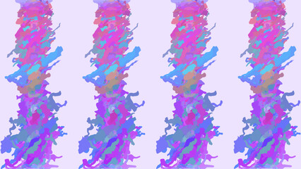 Abstract background, multi-colored futuristic columns, trunks, stalactites, painted with strokes of paint in purple-pink-blue colors. Design elements. Isolated vector