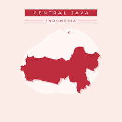 Vector illustration vector of Central Java map Indonesia