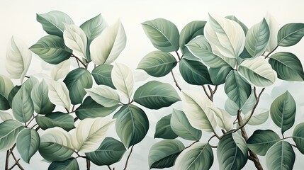 Green leaves, generative ai