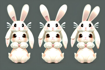cute bunny character. Generative AI