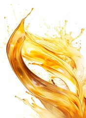 A splash of orange liquid with white background