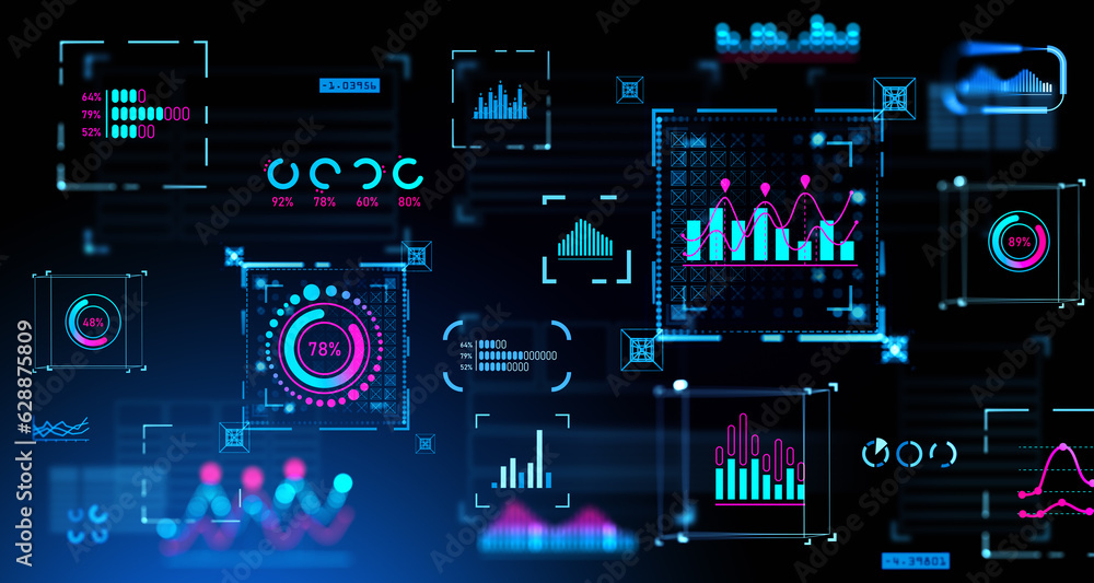 Aufkleber business graph chart and big data dashboard with analysis and statistics