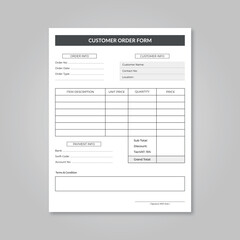 Customer Order Form Book Journal KDP Interior