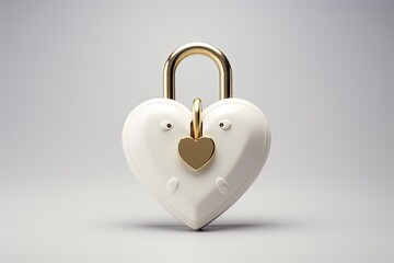 Heart shaped padlock illustration, concept of love and passion. Generative AI