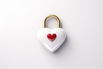 Heart shaped padlock illustration, concept of love and passion. Generative AI