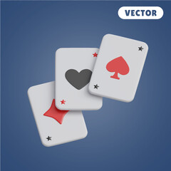 card 3D vector icon set, on a navy blue background