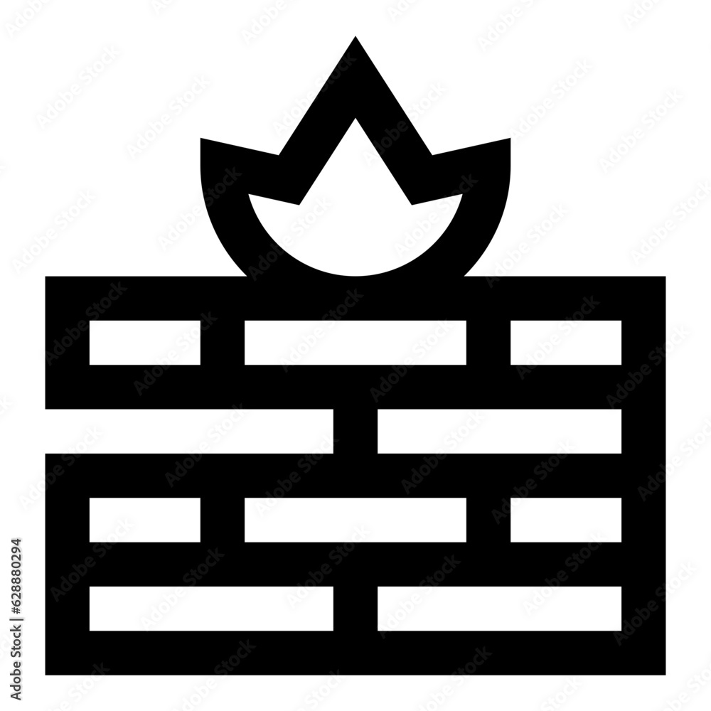 Poster firewall icon. internet technology concept. icon in line style
